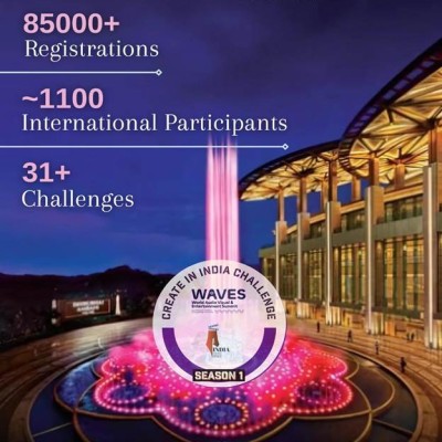 वेव्स ‘क्रिएट इन इंडिया चैलेंज’का पंजीकरण 85,000 के पार